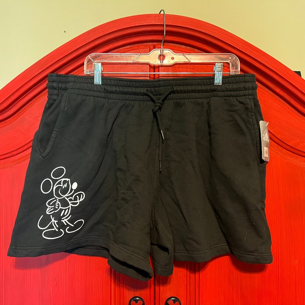 NWT Disney XL Mickey Mouse black athletic shorts unisex